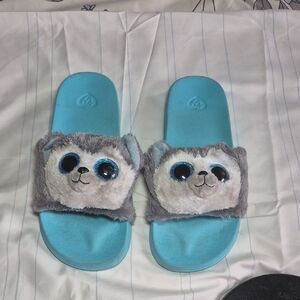 Ty Blue and Gray Kids Animal Slippers